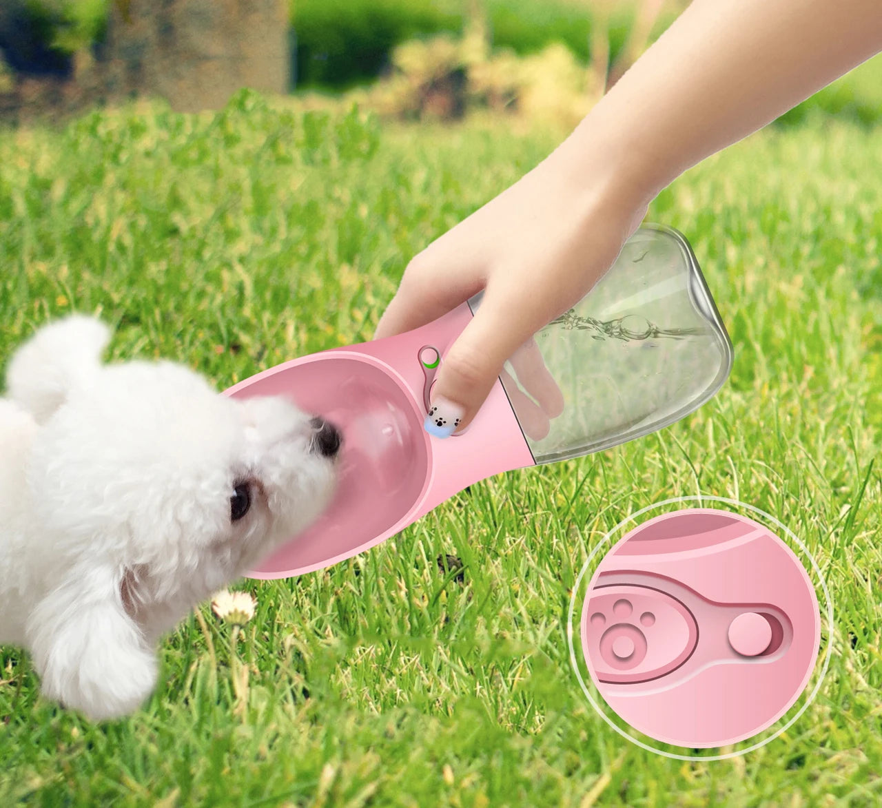 Portable Pet Dog Water Bottle Leak Proof Travel Water Bowl Dispenser for Small Medium Large Dogs - BPA Free Outdoor Feeder in Turquoise/Pink/Black/White/Royal Blue