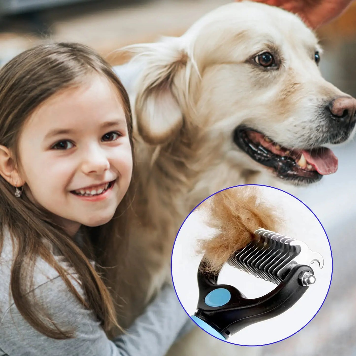 Professional Pet Deshedding Brush Dog Hair Remover Pet Fur Knot Cutter Puppy Cat Comb Brushes Dogs Grooming Shedding Supplies