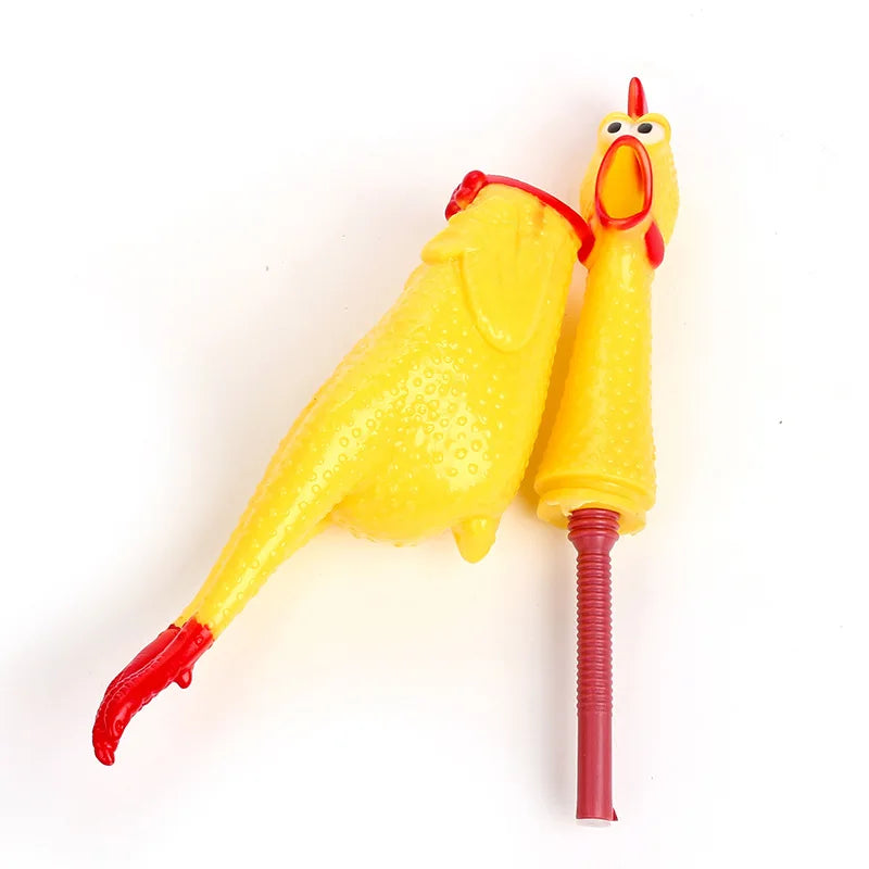 16cm 29cm 35cm New Pets Dog Squeak Toys Screaming Chicken Squeeze Sound Dog Chew Toy Durable Funny Yellow Rubber Vent Chicken