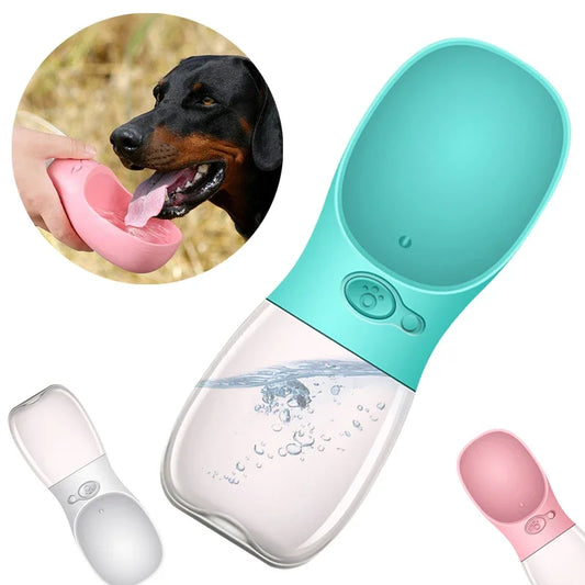 Portable Pet Dog Water Bottle Leak Proof Travel Water Bowl Dispenser for Small Medium Large Dogs - BPA Free Outdoor Feeder in Turquoise/Pink/Black/White/Royal Blue